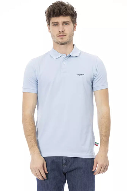 Polo elegante de algodón azul claro