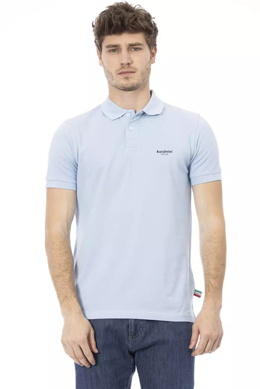 Elegant lichtblauw katoenen poloshirt