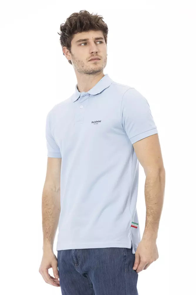 Polo elegante de algodón azul claro