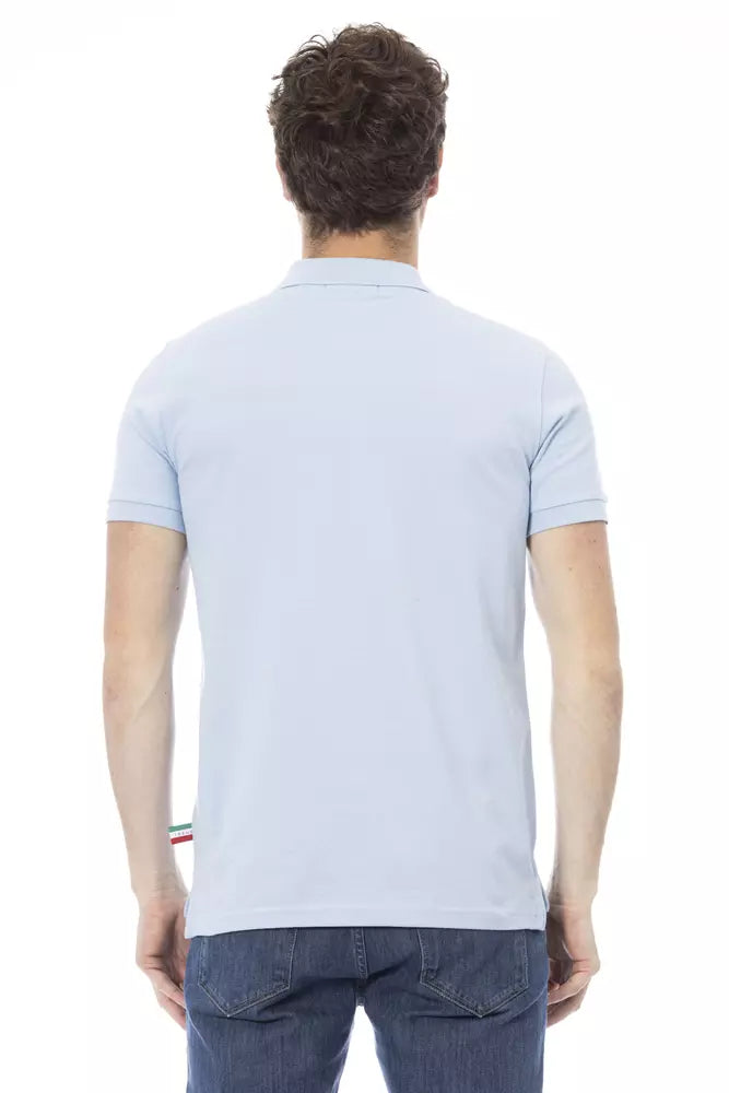 Elegant lichtblauw katoenen poloshirt