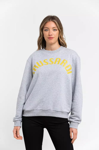 Oversized sweatshirt van katoenmix met ronde hals