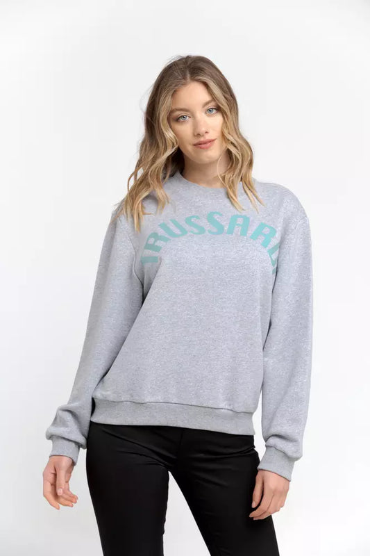 Oversized sweatshirt van katoenmix met ronde hals