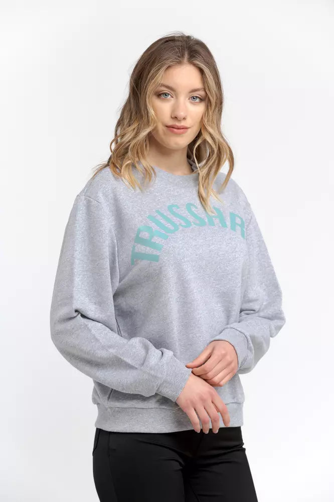 Sudadera oversize en mezcla de algodón con cuello redondo