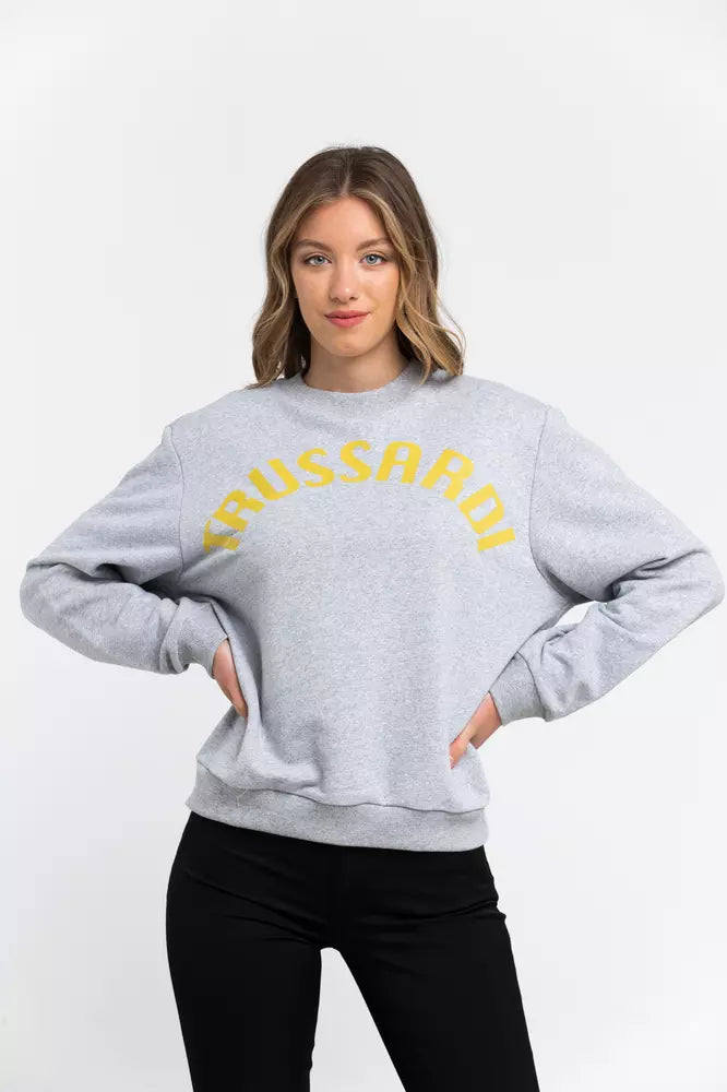 Oversized sweatshirt van katoenmix met ronde hals