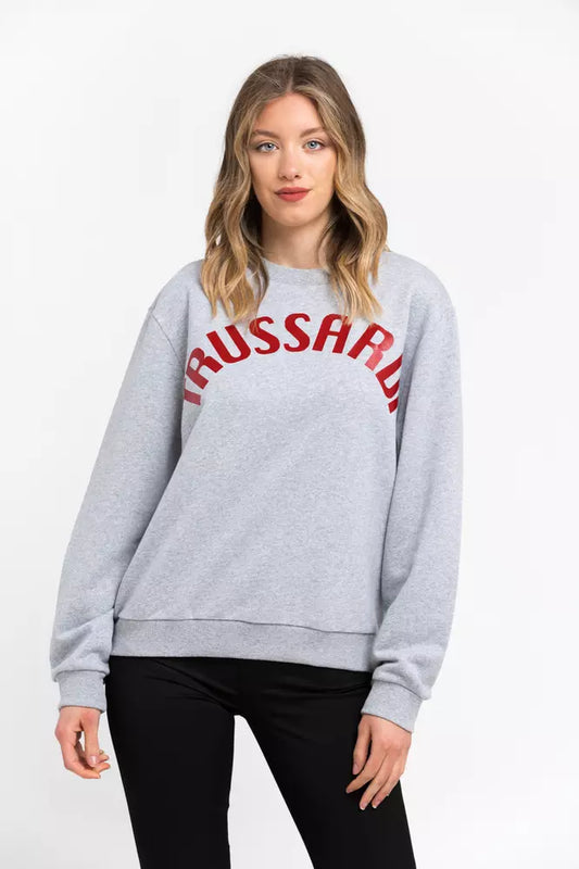 Oversized sweatshirt van katoenmix met ronde hals