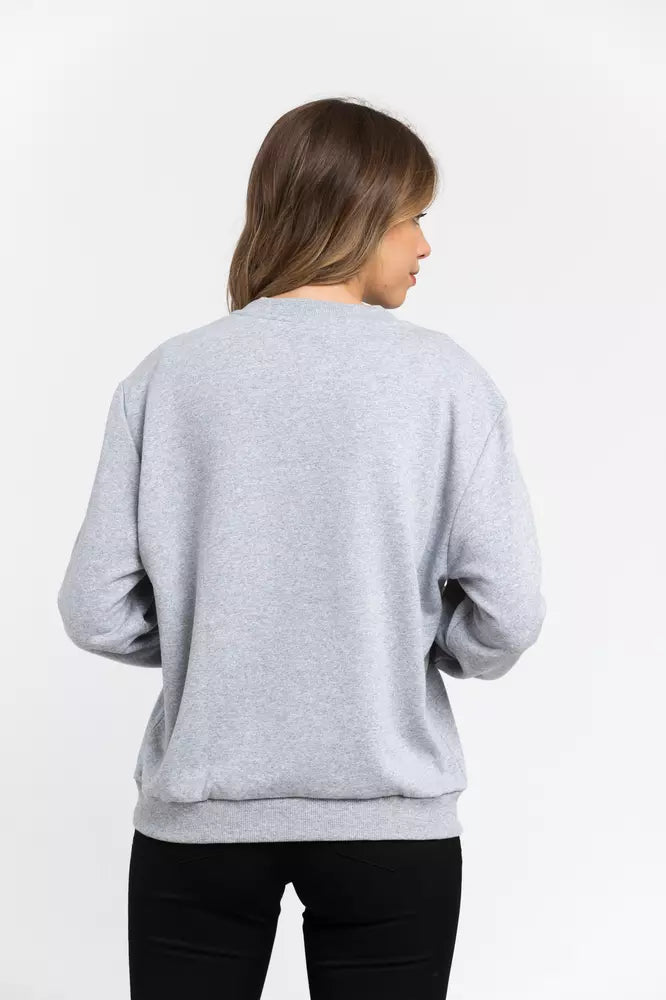 Oversized sweatshirt van katoenmix met ronde hals