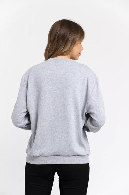 Sudadera oversize de mezcla de algodón con cuello redondo