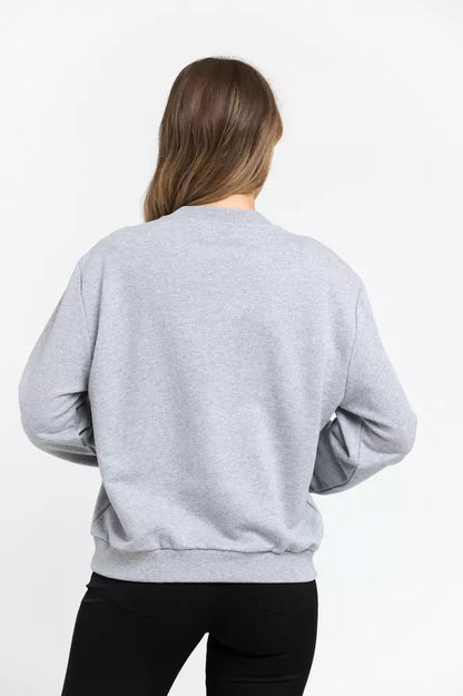 Sudadera oversize en mezcla de algodón con cuello redondo