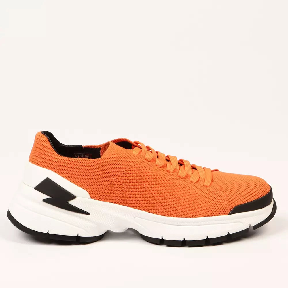 Orange Textile Men Sneaker