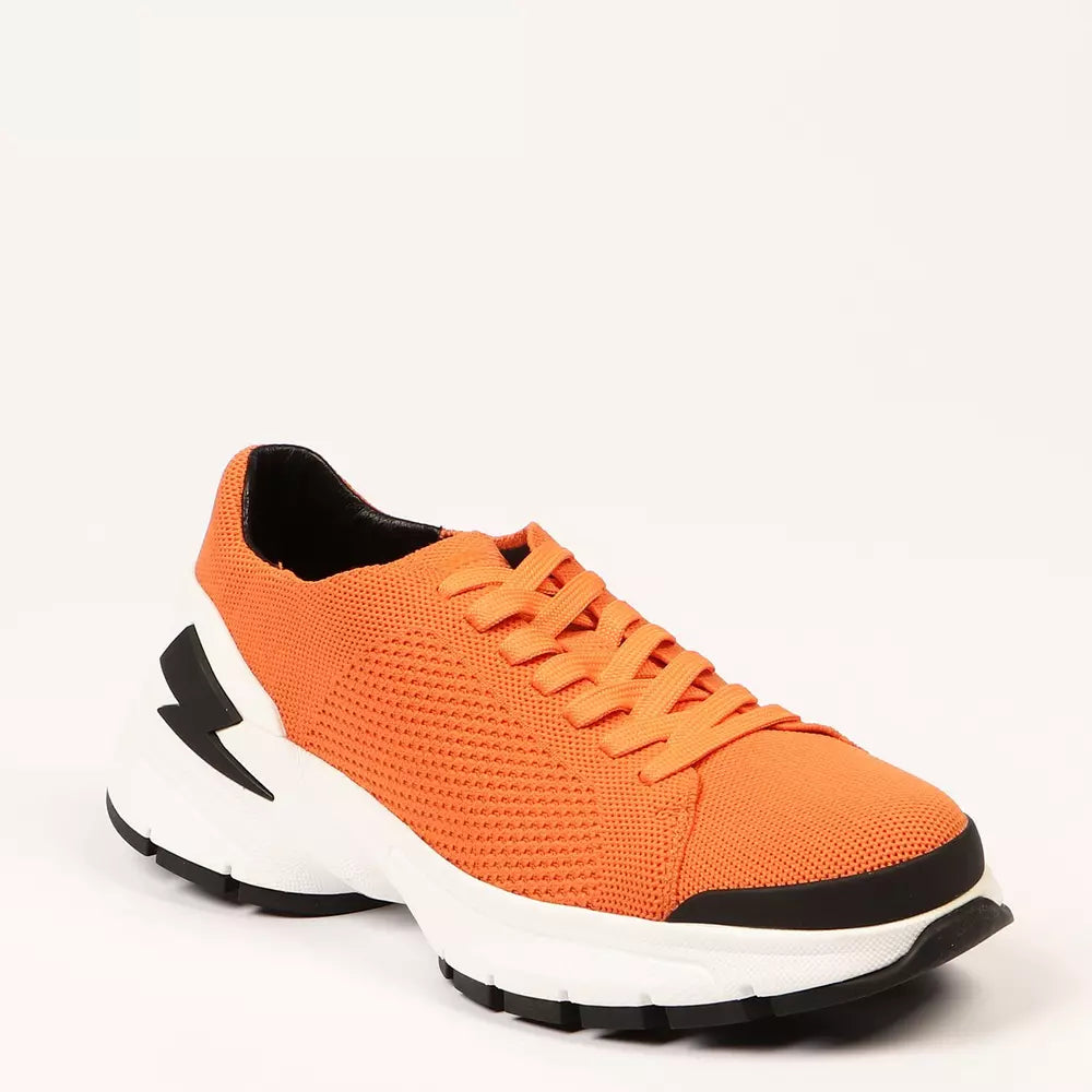 Orange Textile Men Sneaker