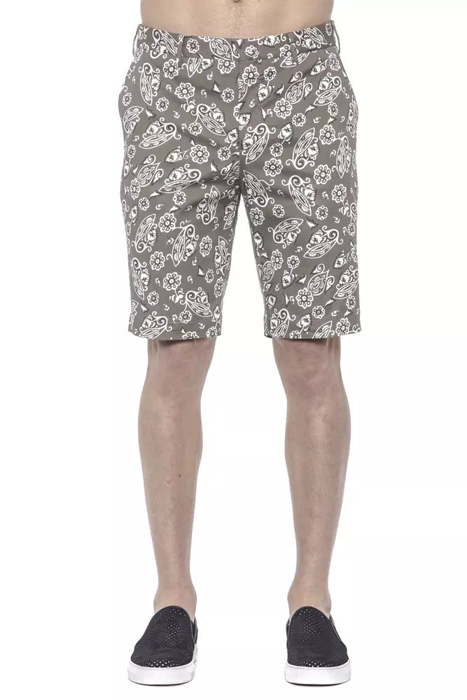 Green Cotton Men Bermuda Short