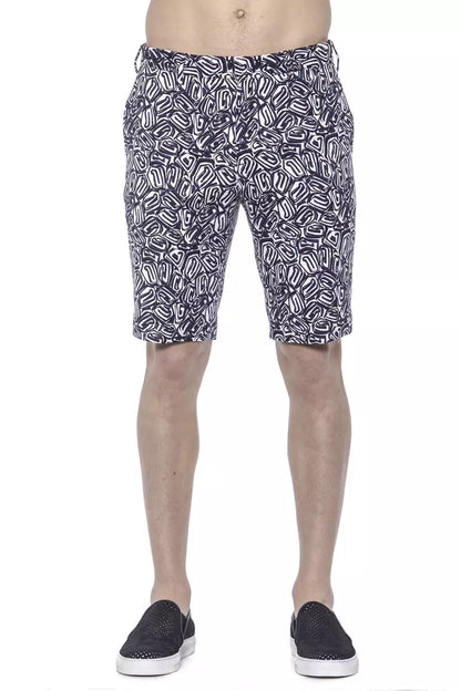 Blue Cotton Mens Bermuda Short