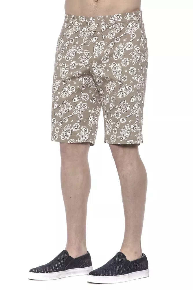 Beige Cotton Men Short