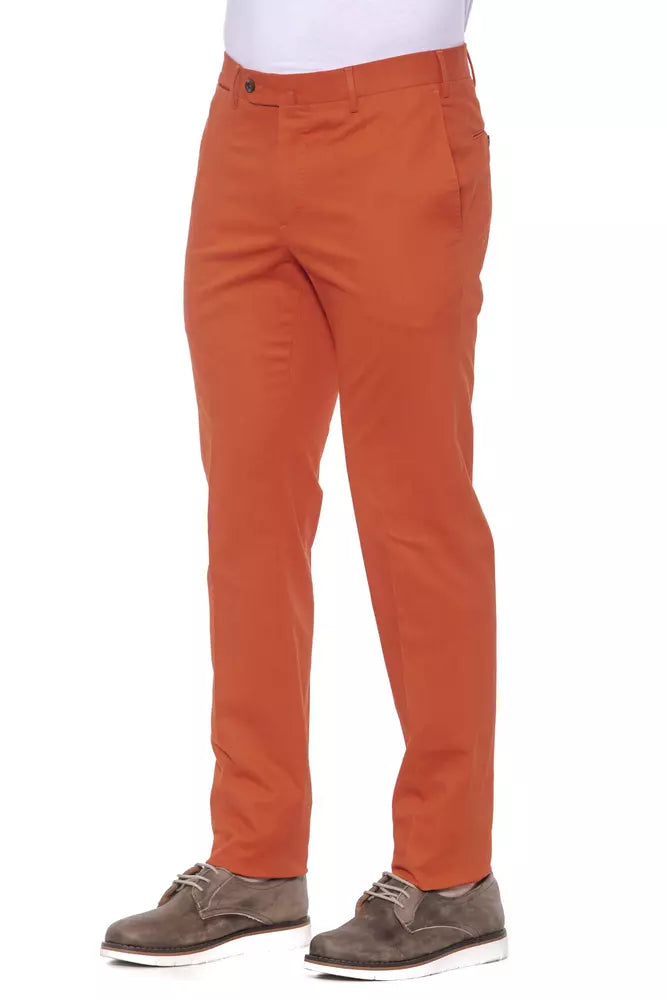 Red Cotton Men Trouser