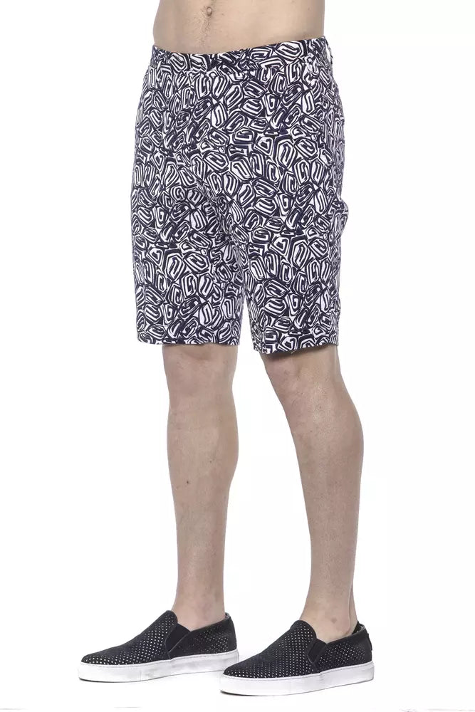 Blue Cotton Mens Bermuda Short