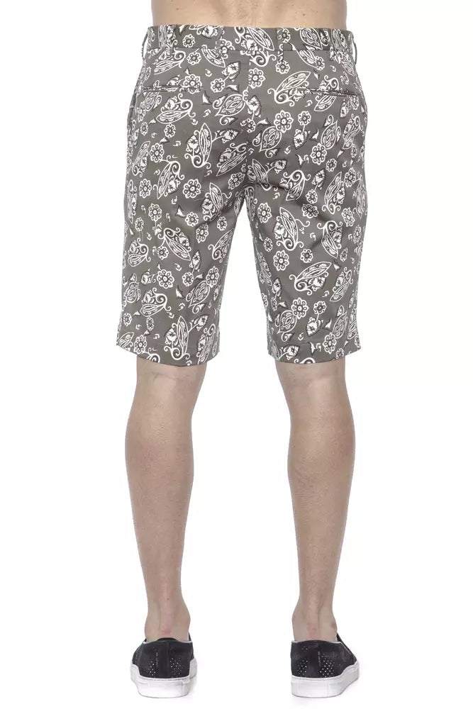 Green Cotton Men Bermuda Short