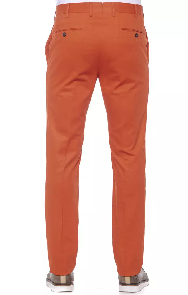 Red Cotton Men Trouser