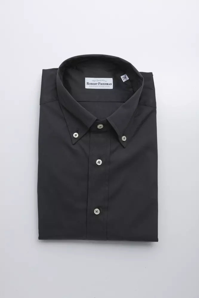 Elegant grijs button-down overhemd voor heren