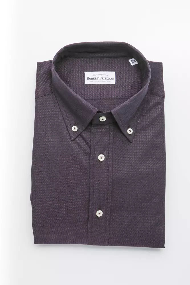 Elegante camisa negra con botones de algodón