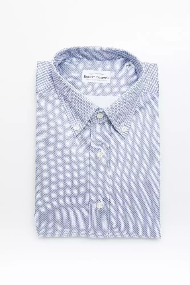 Camisa Elegante De Algodón Azul Claro