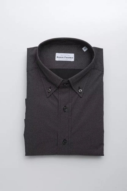 Elegant katoenen button-down overhemd in zwart