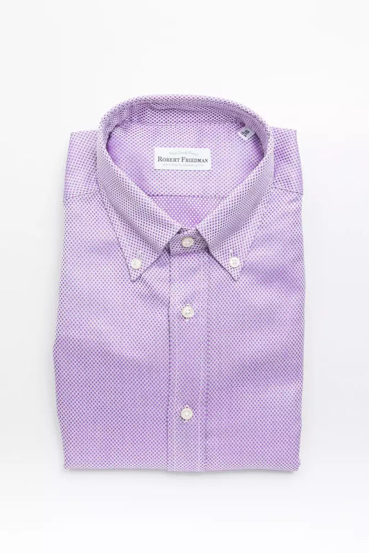 Elegante camisa rosa de algodón con botones