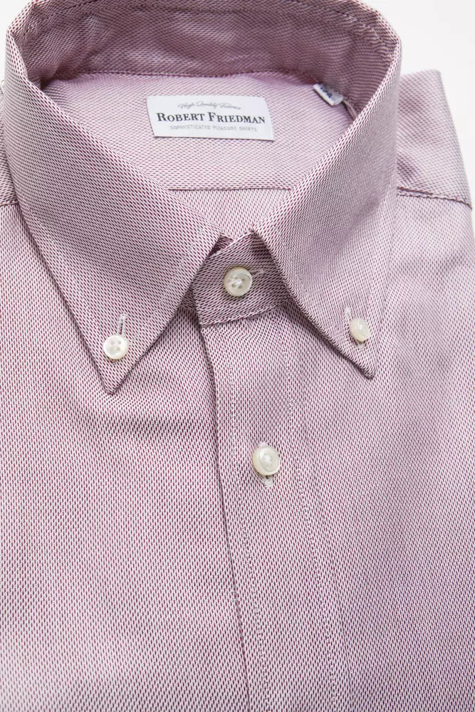 Elegante camisa roja con botones de algodón