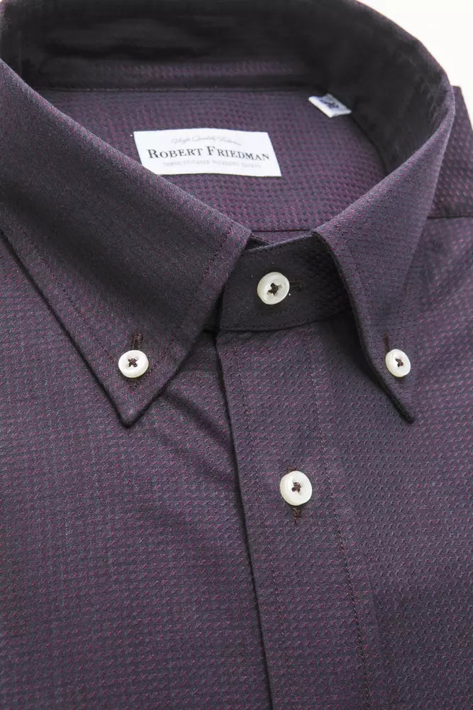 Elegante camisa negra con botones de algodón