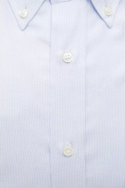 Camisa Elegante De Algodón Azul Claro