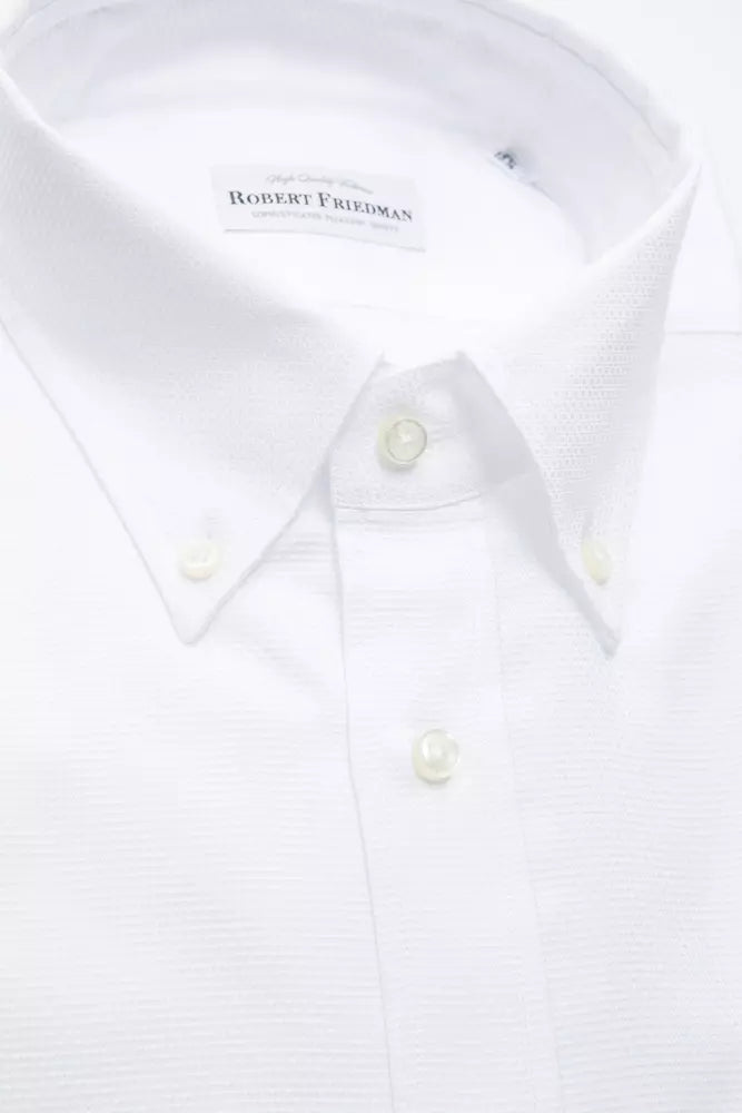 Elegante camisa blanca con botones de algodón