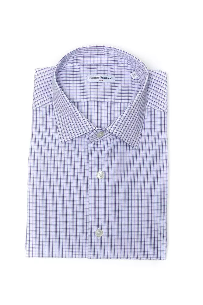 Camisa slim de algodón burdeos elegante