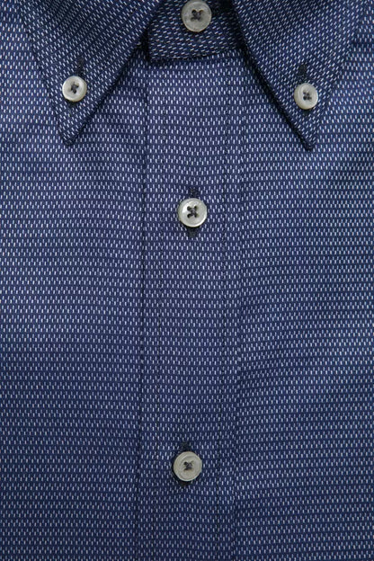 Camisa elegante de algodón azul con botones