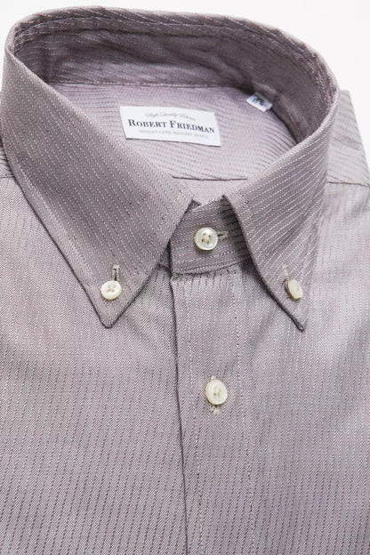 Camisa de hombre con botones de algodón beige