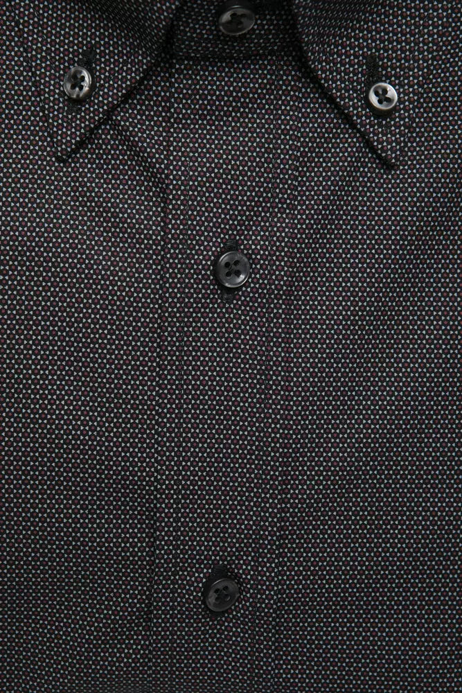 Elegant katoenen button-down overhemd in zwart