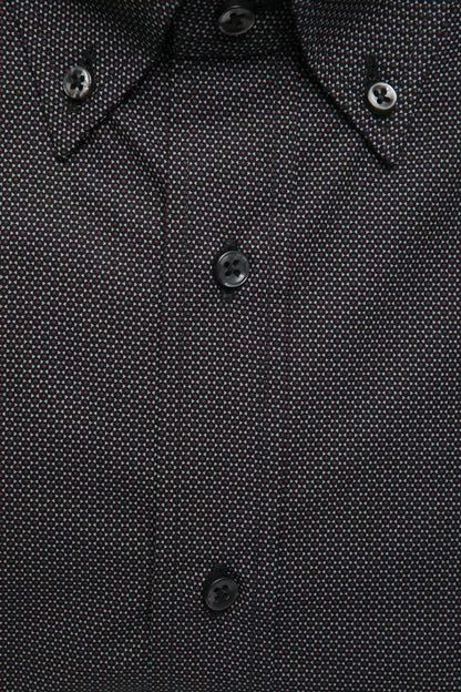 Elegant katoenen button-down overhemd in zwart