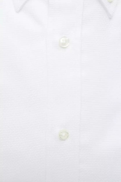 Elegante camisa blanca con botones de algodón