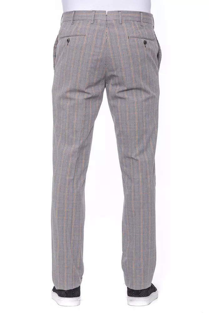 Gray Cotton Men Trousers