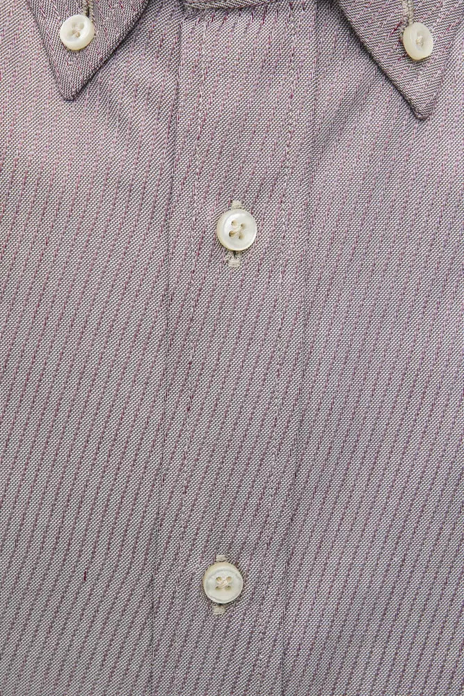 Camisa de hombre con botones de algodón beige