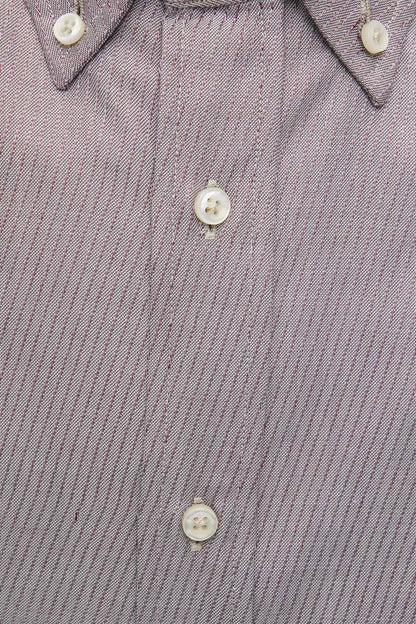 Camisa de hombre con botones de algodón beige