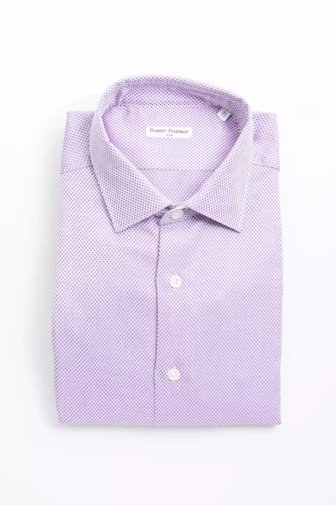 Camisa elegante de algodón con cuello ajustado