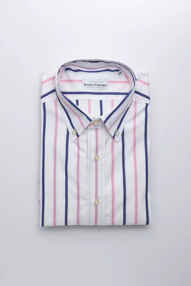 Elegante camisa blanca con botones de algodón