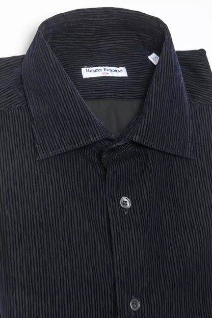 Camisa elegante de algodón con cuello medio delgado