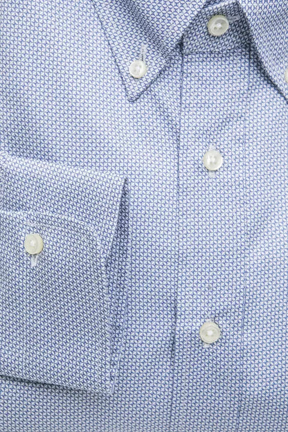 Camisa Elegante De Algodón Azul Claro