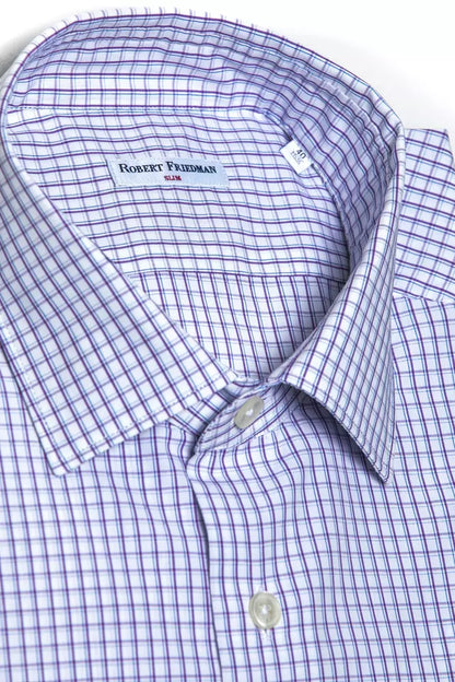 Camisa slim de algodón burdeos elegante