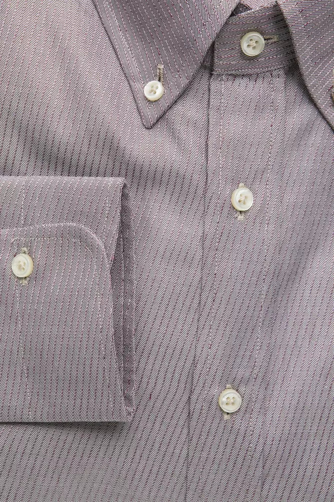 Camisa de hombre con botones de algodón beige