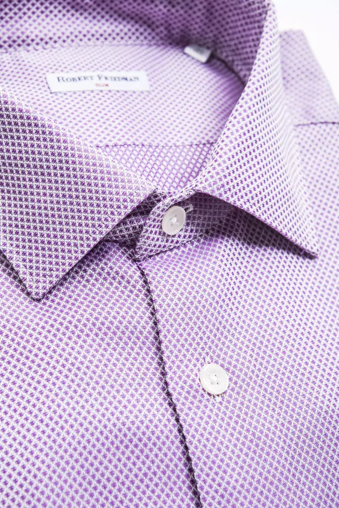 Camisa elegante de algodón con cuello ajustado