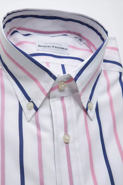 Elegante camisa blanca con botones de algodón