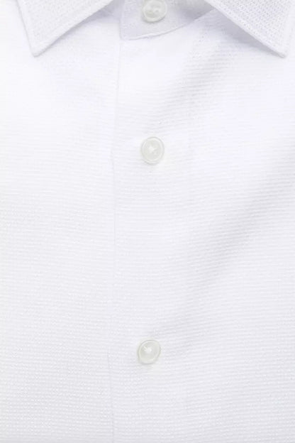 Elegante camisa blanca de algodón slim fit