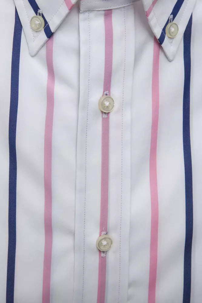 Elegante camisa blanca con botones de algodón