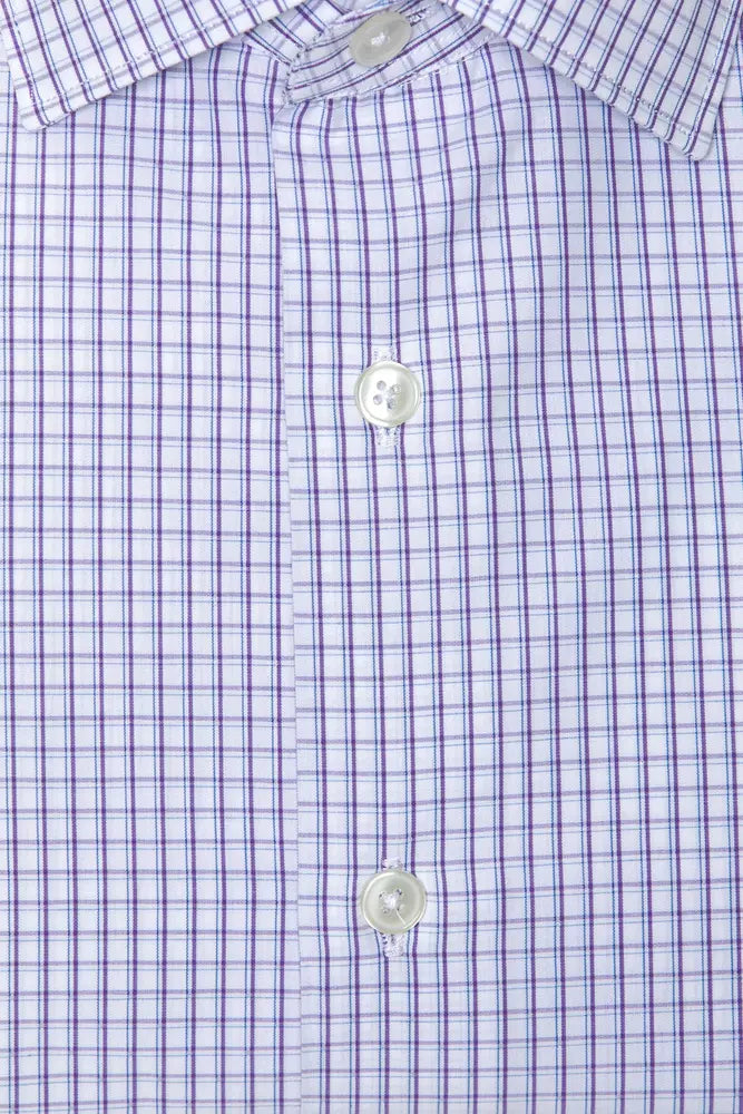 Camisa slim de algodón burdeos elegante